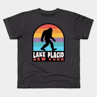 Lake Placid NY Bigfoot Sasquatch Adirondack Mountains Kids T-Shirt